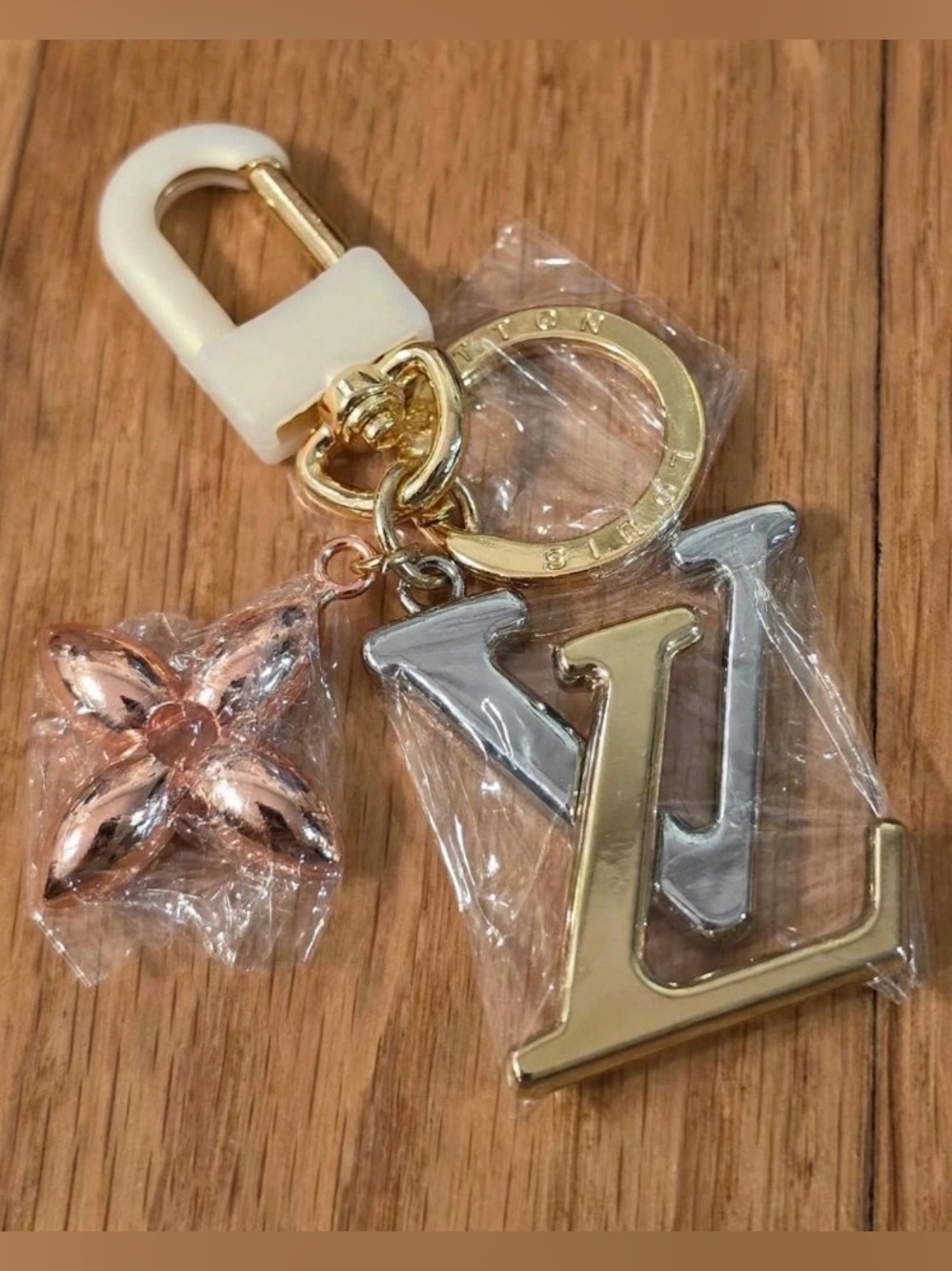 Two-Tone LV Key Charm